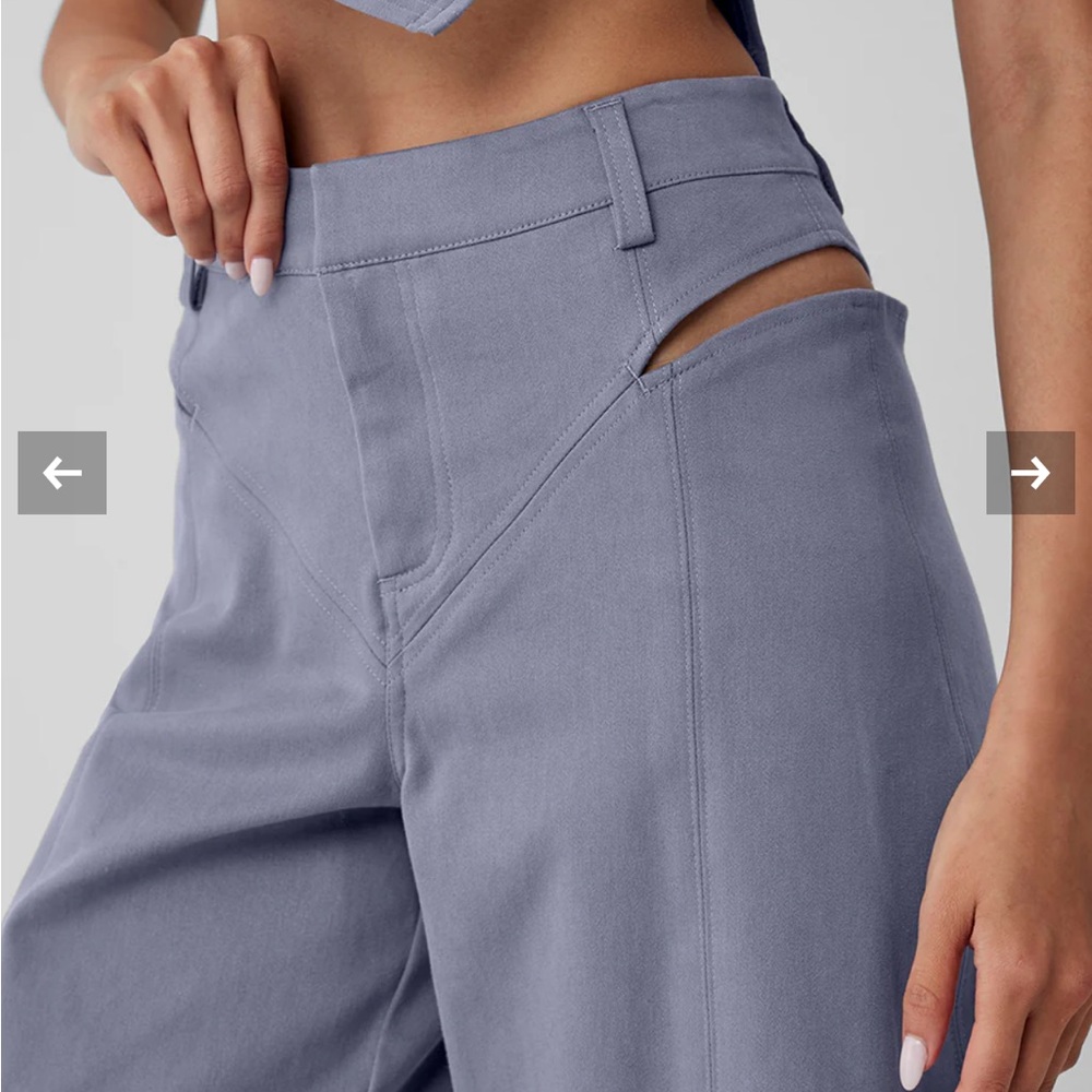 NWT ALO High Waist Risk Taker Trouser - Color Fog -Size Small